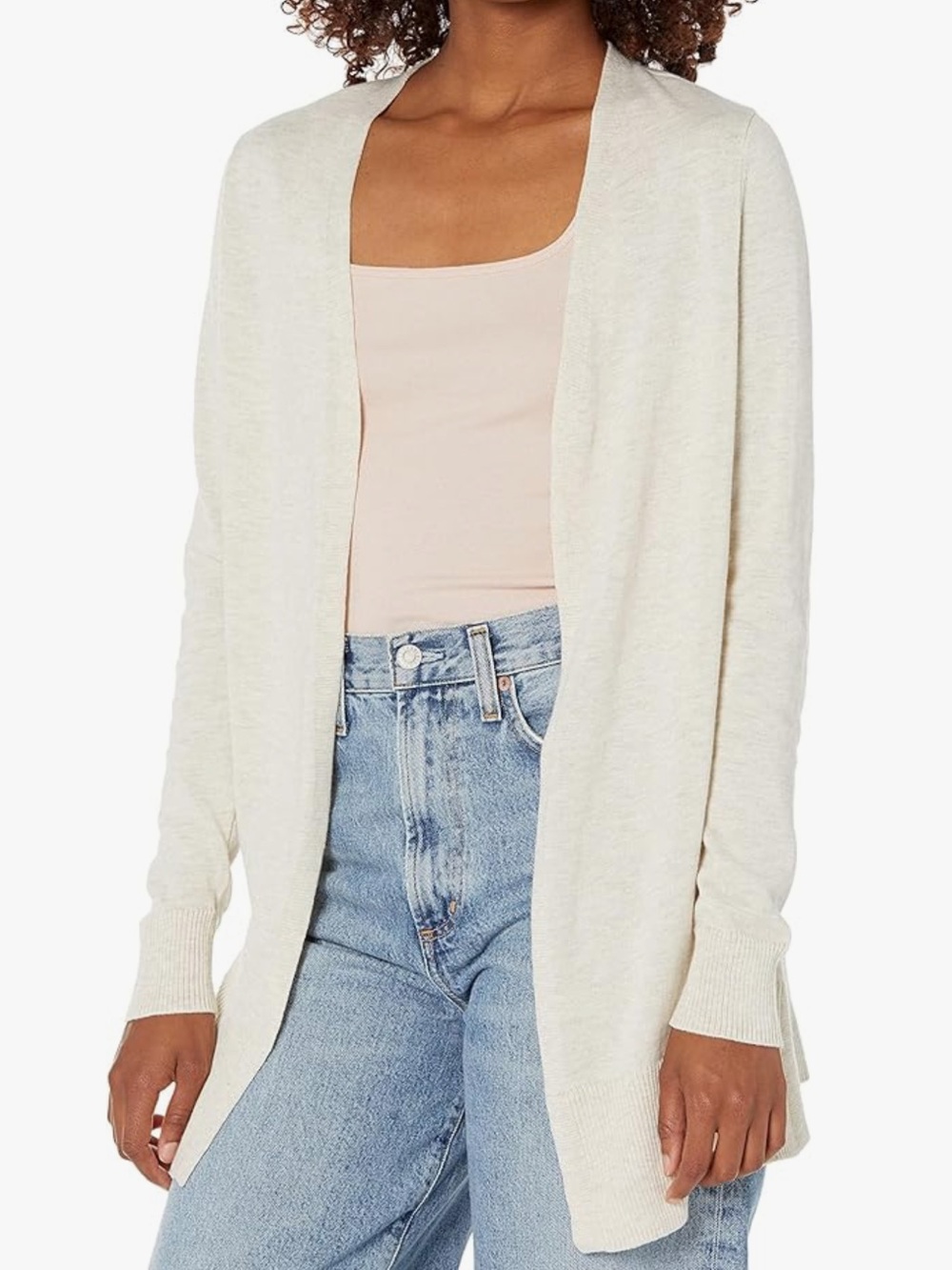 Amazon Essentials Open-Front Cream Cardigan